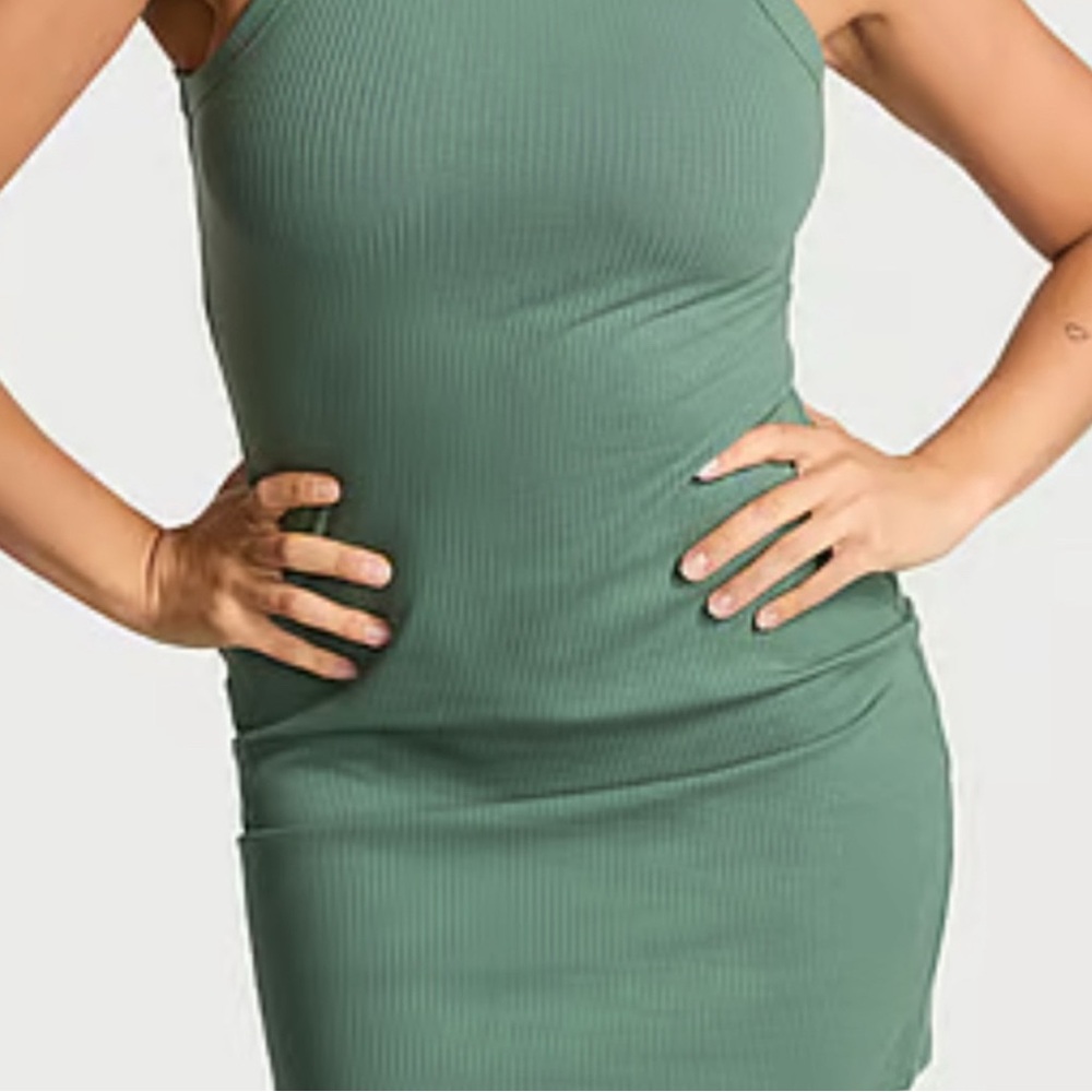 PINK Victoria's Secret Green Razor Back Mini Dress